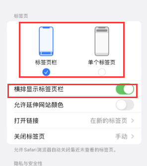 宁夏iPhone授权维修分享Safari浏览器如何切换标签栏位置 